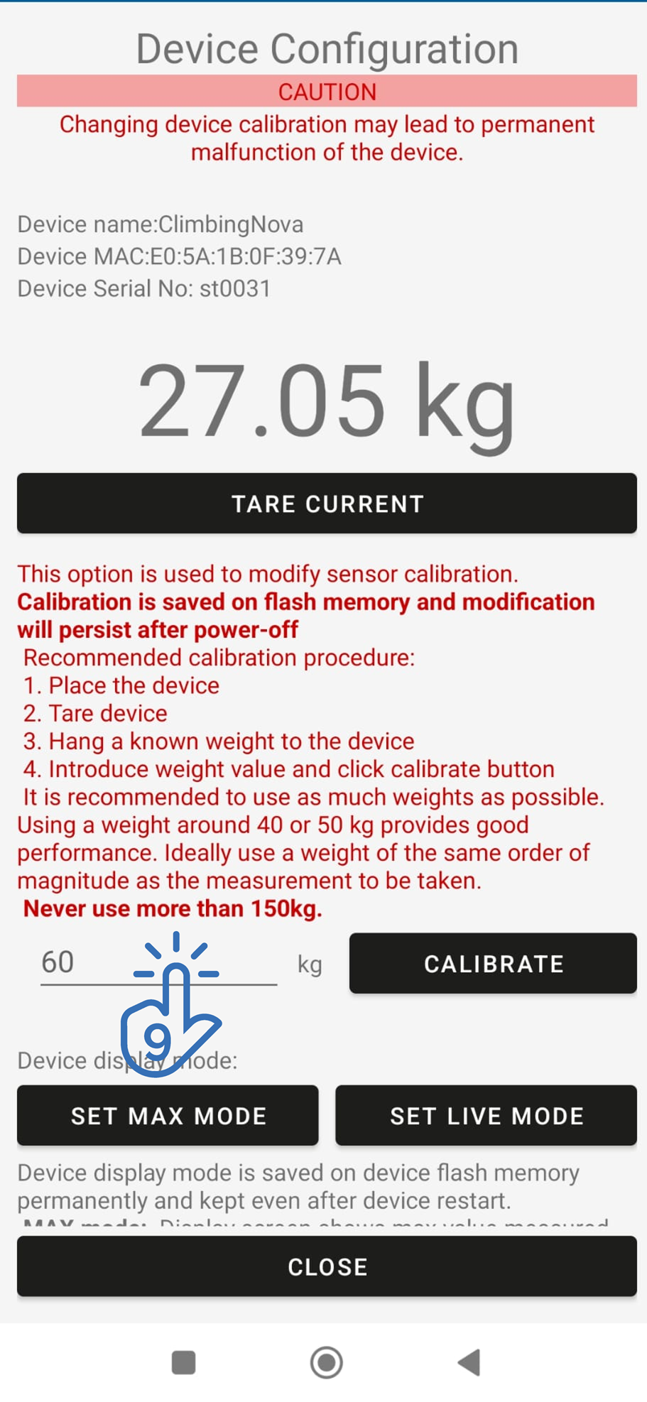 GripMeter device calibration